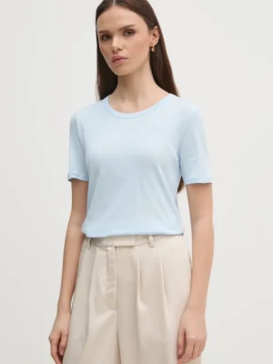 United Colors of Benetton t-shirt bawełniany damski kolor niebieski 3GA2E16A0