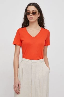 United Colors of Benetton t-shirt bawełniany damski kolor pomarańczowy