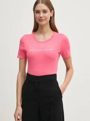 United Colors of Benetton t-shirt bawełniany damski kolor różowy 3GA2E16A2