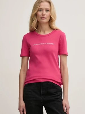 United Colors of Benetton t-shirt bawełniany damski kolor różowy 3GA2E16A2