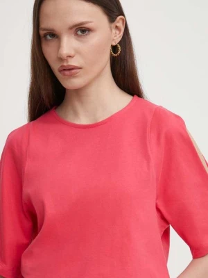 United Colors of Benetton t-shirt bawełniany damski kolor różowy