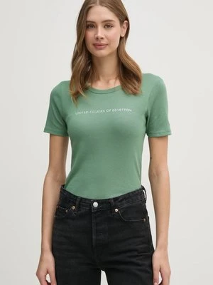 United Colors of Benetton t-shirt bawełniany damski kolor zielony 3GA2E16A2