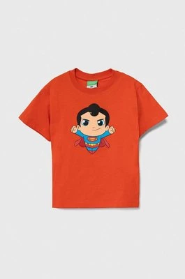 United Colors of Benetton t-shirt bawełniany dziecięcy kolor czerwony