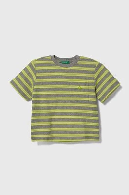 United Colors of Benetton t-shirt bawełniany dziecięcy kolor szary wzorzysty