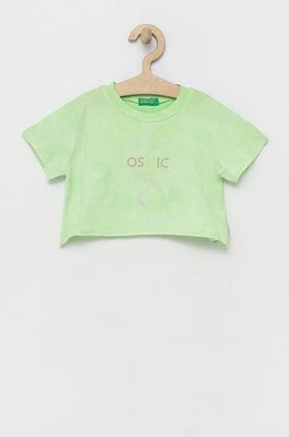United Colors of Benetton t-shirt bawełniany dziecięcy kolor zielony