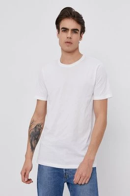 United Colors of Benetton T-shirt bawełniany kolor biały gładki