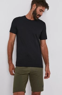 United Colors of Benetton T-shirt bawełniany kolor czarny gładki