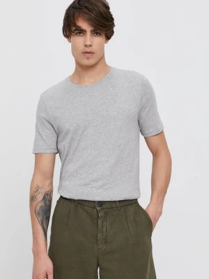 United Colors of Benetton T-shirt bawełniany kolor szary gładki