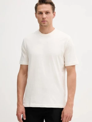 United Colors of Benetton t-shirt bawełniany męski kolor beżowy gładki 36JGU105U