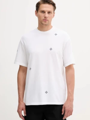 United Colors of Benetton t-shirt bawełniany męski kolor biały z nadrukiem 325RU10AL