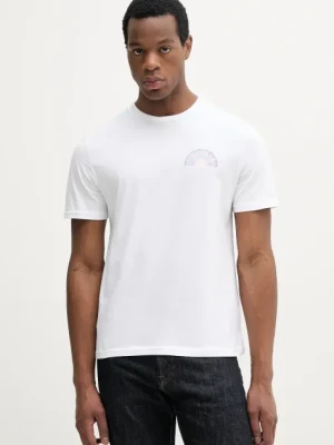 United Colors of Benetton t-shirt bawełniany męski kolor biały z nadrukiem 3I1XU1096