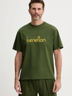 United Colors of Benetton t-shirt bawełniany męski kolor czarny z aplikacją 3MI6U109O