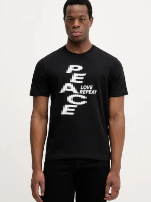 United Colors of Benetton t-shirt bawełniany męski kolor czarny z nadrukiem 3MI5U10BD