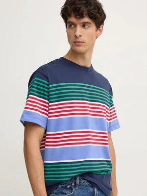 United Colors of Benetton t-shirt bawełniany męski kolor granatowy wzorzysty 38Y3U109J