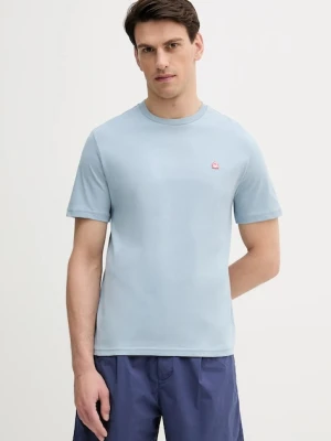 United Colors of Benetton t-shirt bawełniany męski kolor niebieski gładki 3MI5J1AF7