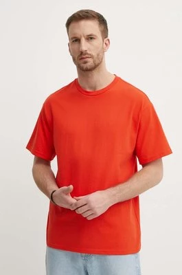 United Colors of Benetton t-shirt bawełniany męski kolor pomarańczowy gładki