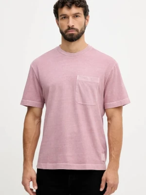United Colors of Benetton t-shirt bawełniany męski kolor różowy gładki 3ZITU10AV