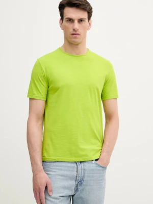 United Colors of Benetton t-shirt bawełniany męski kolor zielony gładki 3JE1J19A5