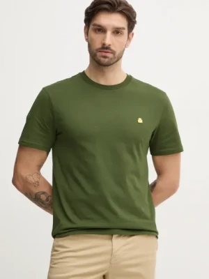 United Colors of Benetton t-shirt bawełniany męski kolor zielony gładki 3MI5J1AF7