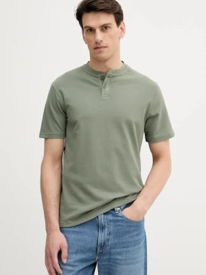 United Colors of Benetton t-shirt bawełniany męski kolor zielony gładki 3RL3U10AS