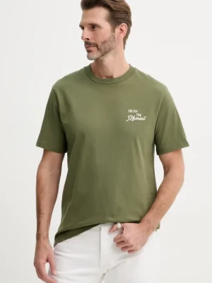 United Colors of Benetton t-shirt bawełniany męski kolor zielony z aplikacją 34BNU10AP
