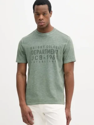 United Colors of Benetton t-shirt bawełniany męski kolor zielony z nadrukiem 3F98U109Y