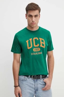 United Colors of Benetton t-shirt bawełniany męski kolor zielony z nadrukiem 3I1XU1096