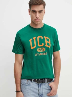 United Colors of Benetton t-shirt bawełniany męski kolor zielony z nadrukiem 3I1XU1096