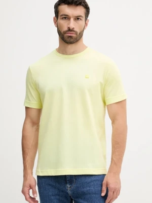 United Colors of Benetton t-shirt bawełniany męski kolor żółty gładki 3M4WU1088