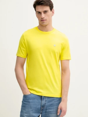 United Colors of Benetton t-shirt bawełniany męski kolor żółty gładki 3MI5J1AF7