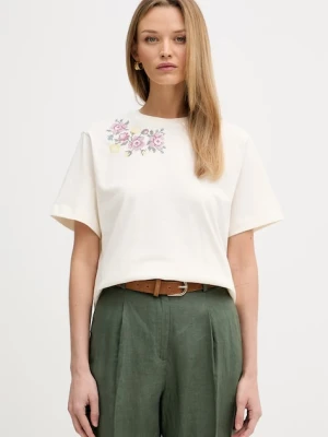 Zdjęcie produktu United Colors of Benetton T-shirt damski bawełniany beżowy