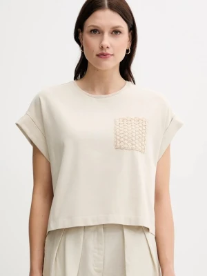 United Colors of Benetton t-shirt damski kolor beżowy 3IFVD10AF
