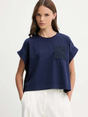 United Colors of Benetton t-shirt damski kolor granatowy 3IFVD10AF