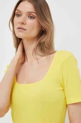 United Colors of Benetton t-shirt damski kolor żółty
