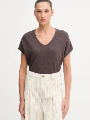 United Colors of Benetton T-shirt damski z lnem