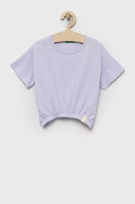 United Colors of Benetton t-shirt dziecięcy kolor fioletowy