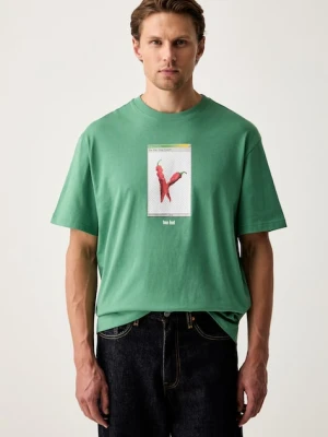 United Colors of Benetton T-shirt męski bawełniany zielony