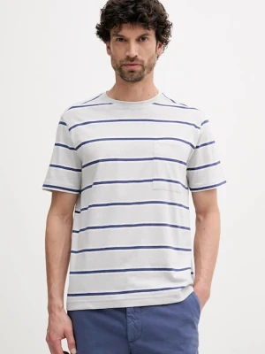 United Colors of Benetton t-shirt z domieszką lnu męski kolor szary wzorzysty 32UZU10A7