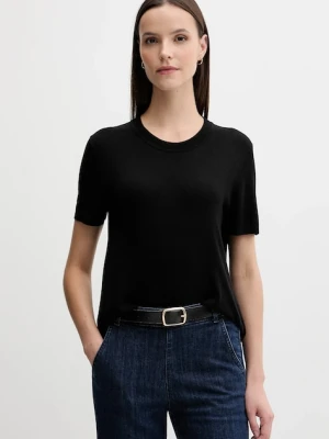 Zdjęcie produktu United Colors of Benetton t-shirt z jedwabiem czarny
