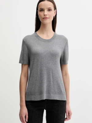 United Colors of Benetton t-shirt z jedwabiem damskie kolor szary 1ZRED10BK