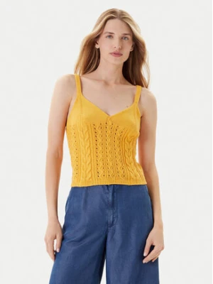 United Colors Of Benetton Top 101TDH01B Żółty Slim Fit