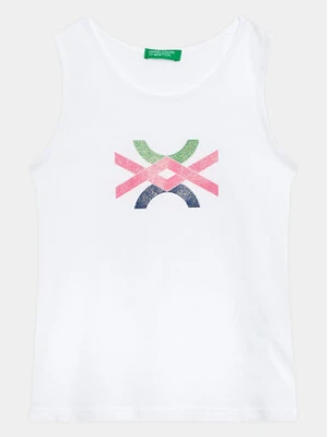 United Colors Of Benetton Top 3I1XCH012 Biały Regular Fit