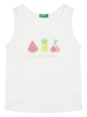 United Colors Of Benetton Top 3I1XGH012 Biały Regular Fit