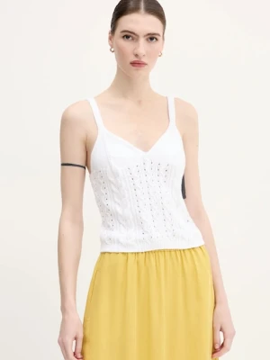 United Colors of Benetton top bawełniany kolor biały 101TDH01B