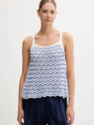 United Colors of Benetton top bawełniany kolor biały 1498EH01D