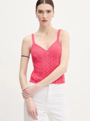 United Colors of Benetton top bawełniany kolor różowy 101TDH01B
