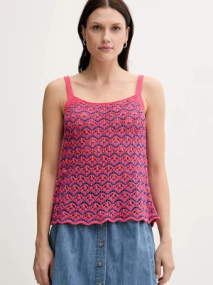 United Colors of Benetton top bawełniany kolor różowy 1498EH01D