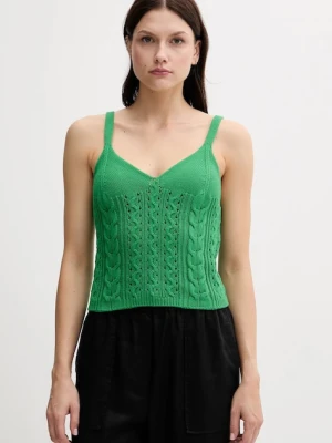 United Colors of Benetton top bawełniany kolor zielony 101TDH01B