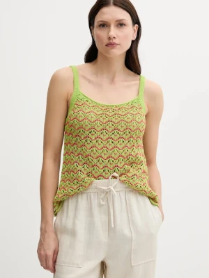 United Colors of Benetton top bawełniany kolor zielony 1498EH01D