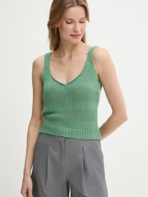 United Colors of Benetton top bawełniany kolor zielony 1898DH018